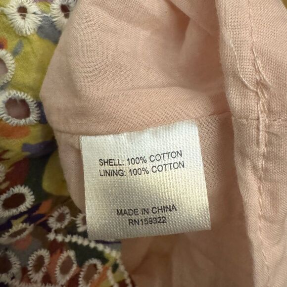 Evereve Size XS Lizzy Floral Eyelet Midi Button Spaghetti Strap Dress - Picture 13 of 13